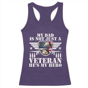 Military Family Veteran Support Racerback Tank Top My Papa US Veteran My Hero