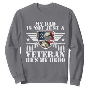 Military Family Veteran Support Sweatshirt My Papa US Veteran My Hero