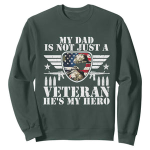 Military Family Veteran Support Sweatshirt My Papa US Veteran My Hero