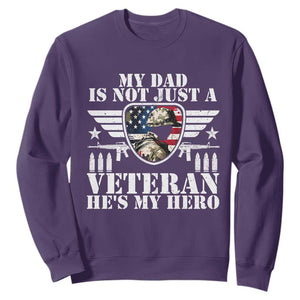 Military Family Veteran Support Sweatshirt My Papa US Veteran My Hero
