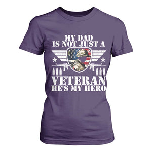 Military Family Veteran Support T Shirt For Women My Papa US Veteran My Hero