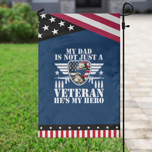 Military Family Veteran Support Patriotic Garden Flag My Papa US Veteran My Hero