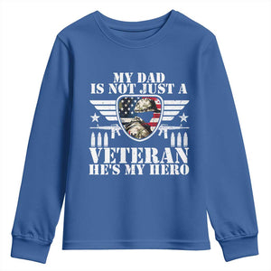Military Family Veteran Support Youth Sweatshirt My Papa US Veteran My Hero