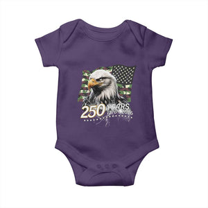 250 Years America Anniversary Baby Onesie Patriotic Bald Eagle Military Tactical American Flag Camo