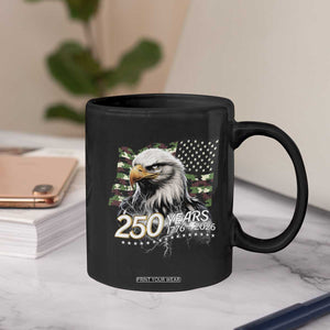 250 Years America Anniversary Coffee Mug Patriotic Bald Eagle Military Tactical American Flag Camo