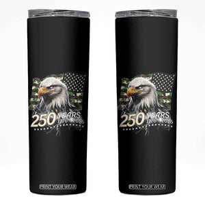 250 Years America Anniversary Skinny Tumbler Patriotic Bald Eagle Military Tactical American Flag Camo