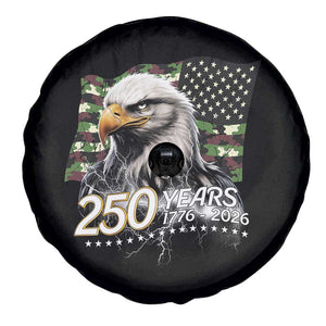250 Years America Anniversary Spare Tire Cover Patriotic Bald Eagle Military Tactical American Flag Camo