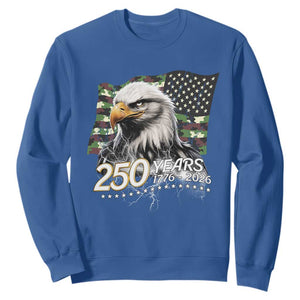 250 Years America Anniversary Sweatshirt Patriotic Bald Eagle Military Tactical American Flag Camo