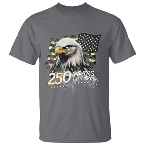 250 Years America Anniversary T Shirt Patriotic Bald Eagle Military Tactical American Flag Camo