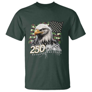 250 Years America Anniversary T Shirt Patriotic Bald Eagle Military Tactical American Flag Camo