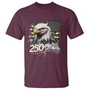 250 Years America Anniversary T Shirt Patriotic Bald Eagle Military Tactical American Flag Camo