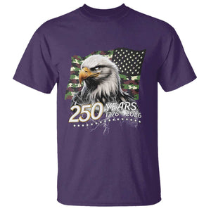 250 Years America Anniversary T Shirt Patriotic Bald Eagle Military Tactical American Flag Camo