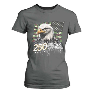 250 Years America Anniversary T Shirt For Women Patriotic Bald Eagle Military Tactical American Flag Camo