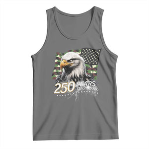 250 Years America Anniversary Tank Top Patriotic Bald Eagle Military Tactical American Flag Camo
