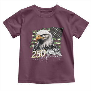 250 Years America Anniversary Toddler T Shirt Patriotic Bald Eagle Military Tactical American Flag Camo
