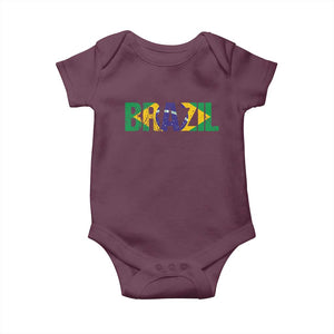 Brazil Brasil Flag Baby Onesie Vintage Distressed Brazil
