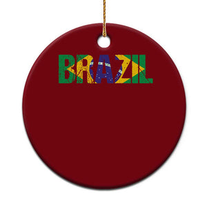 Brazil Brasil Flag Ceramic Ornament Vintage Distressed Brazil