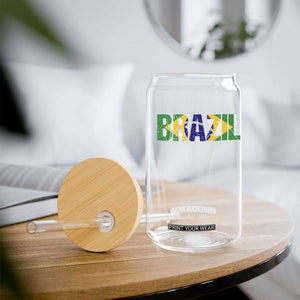 Brazil Brasil Flag Glass Can Vintage Distressed Brazil