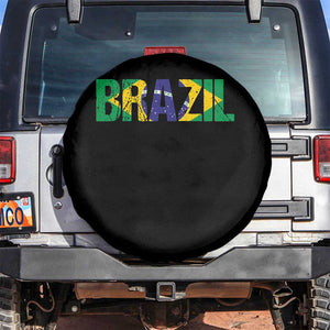 Brazil Brasil Flag Spare Tire Cover Vintage Distressed Brazil