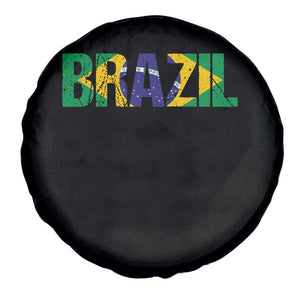 Brazil Brasil Flag Spare Tire Cover Vintage Distressed Brazil