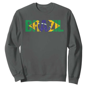 Brazil Brasil Flag Sweatshirt Vintage Distressed Brazil