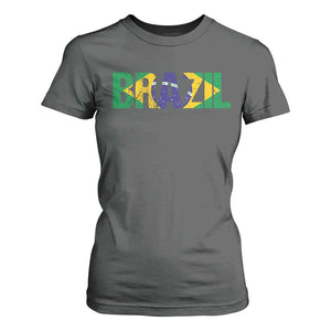 Brazil Brasil Flag T Shirt For Women Vintage Distressed Brazil