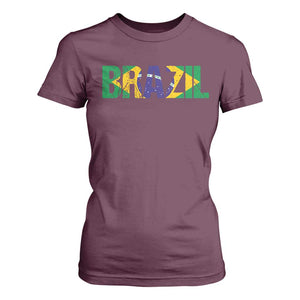 Brazil Brasil Flag T Shirt For Women Vintage Distressed Brazil