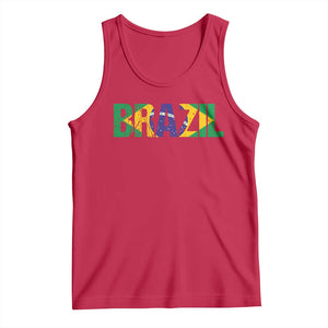 Brazil Brasil Flag Tank Top Vintage Distressed Brazil