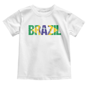 Brazil Brasil Flag Toddler T Shirt Vintage Distressed Brazil
