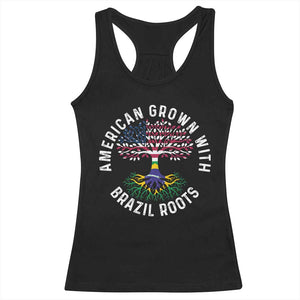 Brazilian Roots American Grown Tree Flag Racerback Tank Top