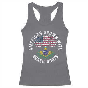Brazilian Roots American Grown Tree Flag Racerback Tank Top