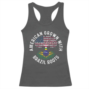 Brazilian Roots American Grown Tree Flag Racerback Tank Top