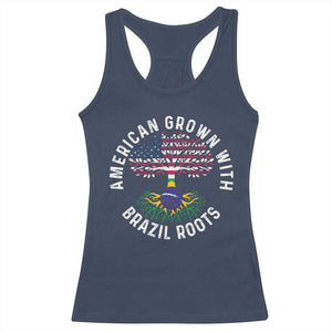 Brazilian Roots American Grown Tree Flag Racerback Tank Top
