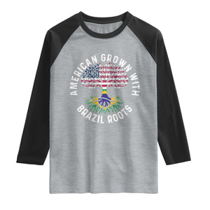 Brazilian Roots American Grown Tree Flag Raglan Shirt