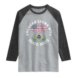 Brazilian Roots American Grown Tree Flag Raglan Shirt