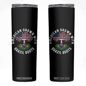 Brazilian Roots American Grown Tree Flag Skinny Tumbler