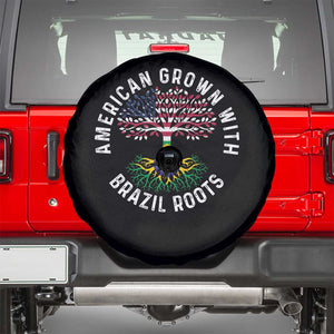 Brazilian Roots American Grown Tree Flag Spare Tire Cover