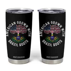 Brazilian Roots American Grown Tree Flag Tumbler Cup
