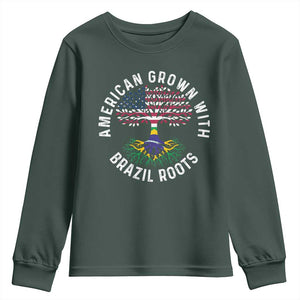 Brazilian Roots American Grown Tree Flag Youth Sweatshirt
