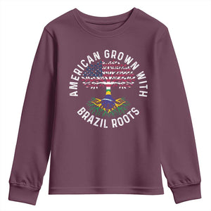 Brazilian Roots American Grown Tree Flag Youth Sweatshirt