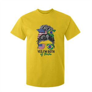 Half American And Brazilian America Brazil Brasil Flag Girl T Shirt For Kid Yes I'm Both of Them