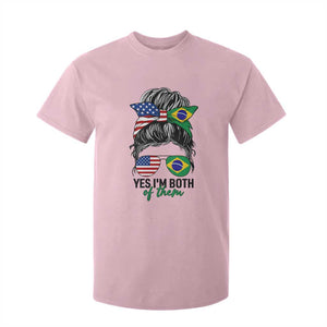 Half American And Brazilian America Brazil Brasil Flag Girl T Shirt For Kid Yes I'm Both of Them