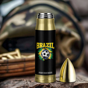 Brazil Soccer Fan Bullet Tumbler Brazilian Football Game Day Fan
