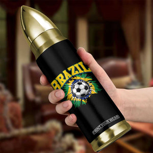 Brazil Soccer Fan Bullet Tumbler Brazilian Football Game Day Fan