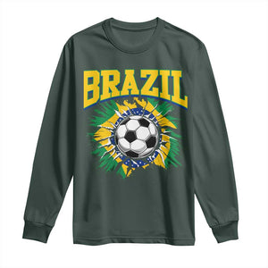 Brazil Soccer Fan Long Sleeve Shirt Brazilian Football Game Day Fan