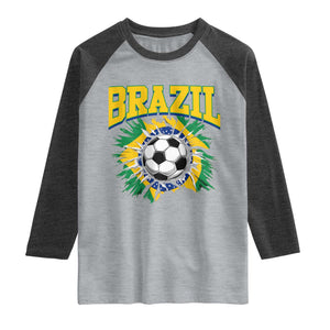 Brazil Soccer Fan Raglan Shirt Brazilian Football Game Day Fan