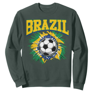 Brazil Soccer Fan Sweatshirt Brazilian Football Game Day Fan