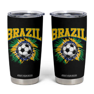 Brazil Soccer Fan Tumbler Cup Brazilian Football Game Day Fan