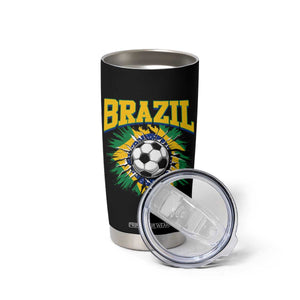 Brazil Soccer Fan Tumbler Cup Brazilian Football Game Day Fan