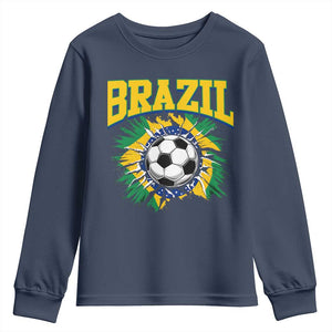 Brazil Soccer Fan Youth Sweatshirt Brazilian Football Game Day Fan